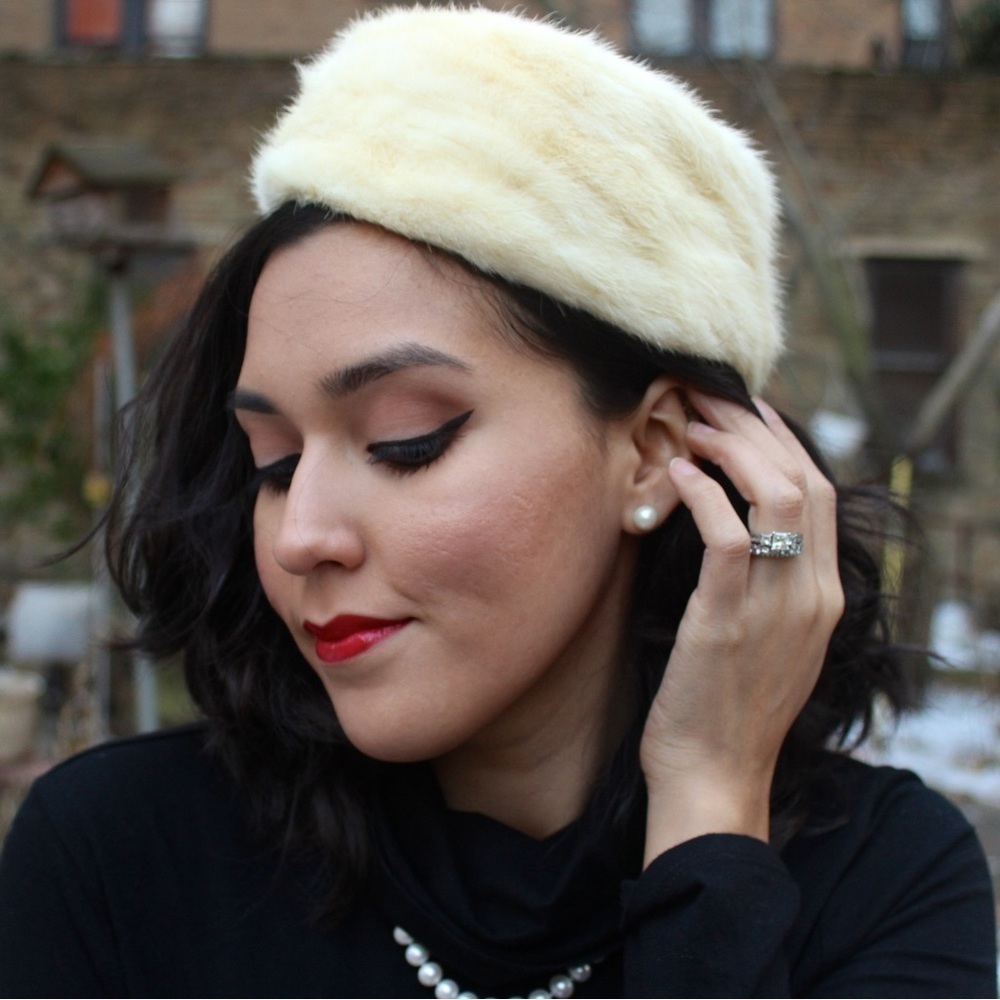 Elegant Cream Faux Fur Women's Hat